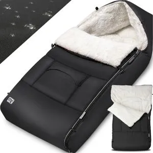 monzana® Babyfußsack Anthrazit gefüttert Kinderwagen geeignet