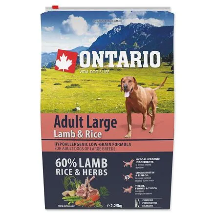 ONTARIO Dog Adult Large Lamb & Rice & Turkey 2.25 kg