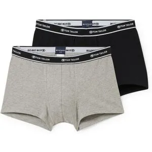 TOM TAILOR Herren Kurze Boxer im 2er-Pack, grau, Gr. XL/7