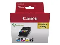 Canon CLI 551 BK/C/M/Y Multipack Sort Gul Cyan Magenta Blækbeholder