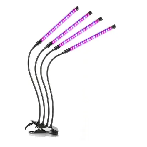 Växtlampa / växtbelysning med 4 flexibla LED lysrör   1-pack