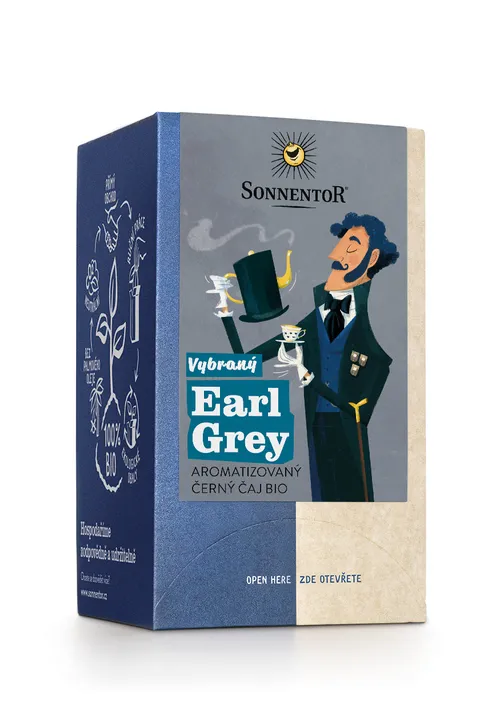 Sonnentor - Vybraný Earl Grey bio, aromatizovaný černý čaj 27 g porc. dvoukomorový