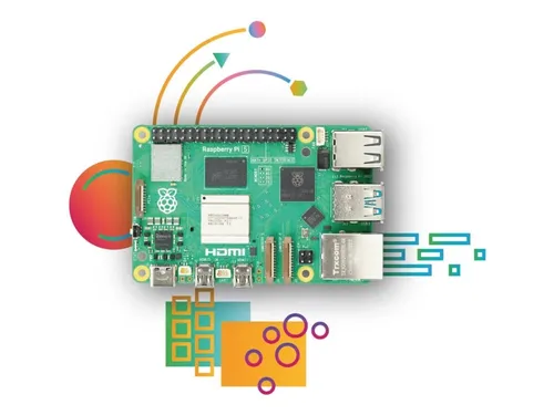Raspberry Pi 5 Model B - Dator med ett kort - Broadcom BCM2712 / 2.4 GHz - RAM 4 GB - 802.11a/b/g/n/ac, Bluetooth 5.0