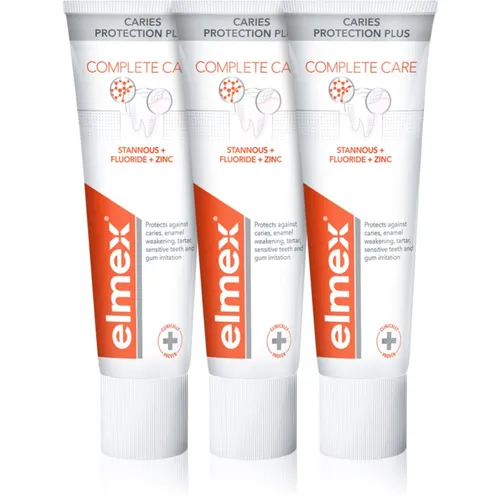 Elmex Caries Protection Complete Care dentifricio rinfrescante per una protezione completa dei denti 3x75 ml