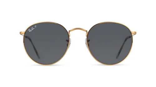 Ray-Ban RB 3447 ROUND METAL Unisex-Sluneční brýle Celoobrubové Panto Kov-rámy, zlatá