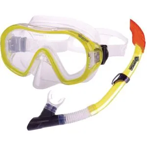 Base Mask & Snorkelset Junior, Gul, One Size