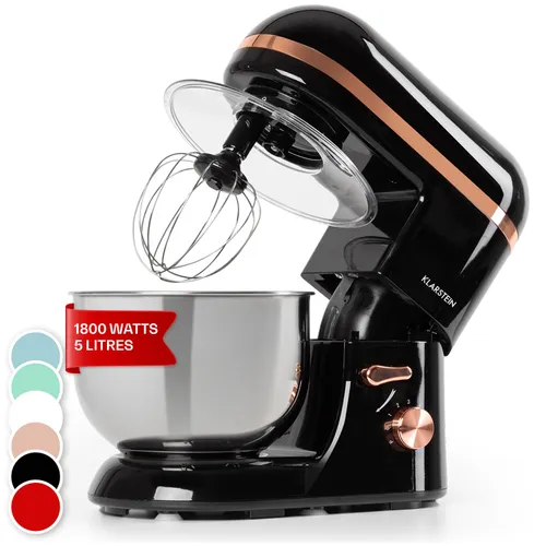Klarstein Bella Elegance, robot de bucătărie, 2000W, 1,7 HP, 6 nivele, 5 litri, negru