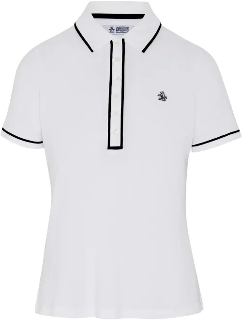 Original Penguin Veronica Performance Polo, weiß/dunkelblau