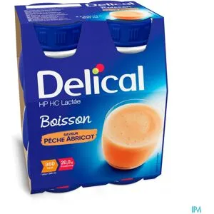 Delical Boisson Lactée Hp-hc Pêche-abricot 4x200ml