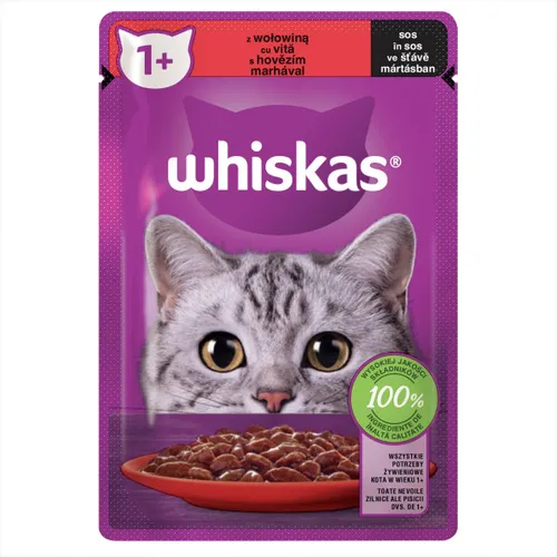 Whiskas kapsičky pro kočky - hovězí 85 g datum spotřeby: 09.05.2025