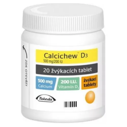 CALCICHEW® D3 500mg/200IU žvýkací tablety 20 kusů