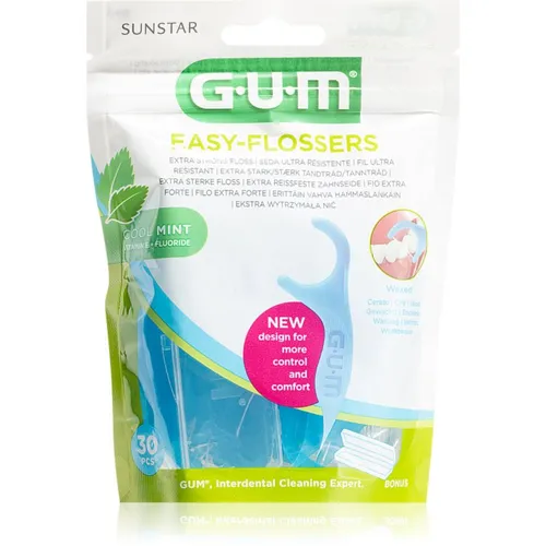 G.U.M Easy Floessers filo interdentale elastico molto delicato con fluoro e mentolo 30 pz