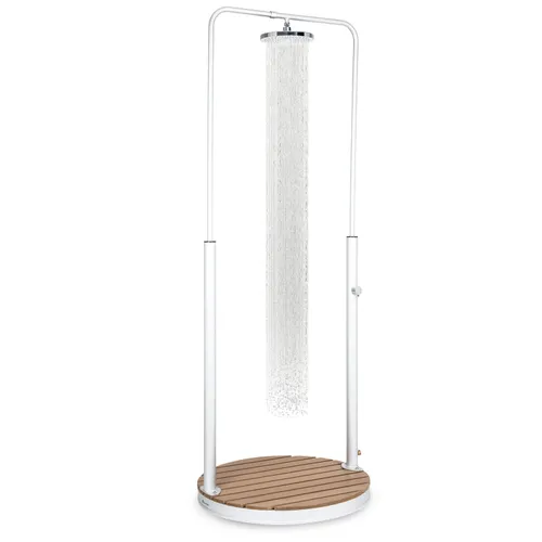 Blumfeldt Sumatra Falls Round Ducha de jardín WPC Aluminio O 80 cm redonda