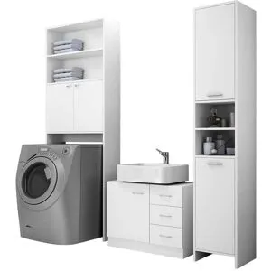 Casaria® Badmöbel-Set 3-tlg Weiß