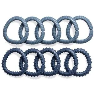 Sebra Toy Links - 10 stk Opphengsringer / Biteringer Blå