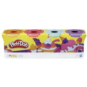 Play-Doh plastelina 4-Pack - orange, rosa, blå og lilla