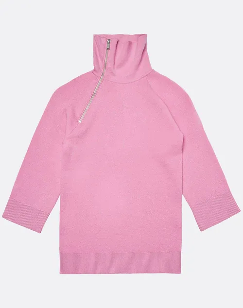 Vero Moda Vmgold Needle Highnck Zipper Pull. Girl 10278276-Cyclamen Pink