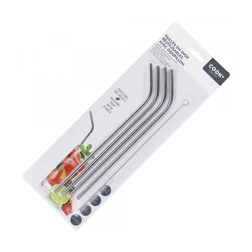 CMP París Set Pajitas Reutilizables de Acero Inoxidable