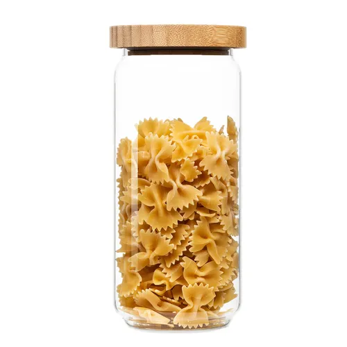 Klarstein Stapelglas mit Bambusdeckel 1000 ml stapelbar luftdicht