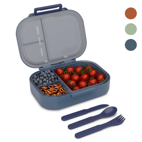 Klarstein Bunko Lunchbox 3 Fächer inkl. 3-tlg. Besteck 21 x 14,5 x 5,5 cm (BxHxT)