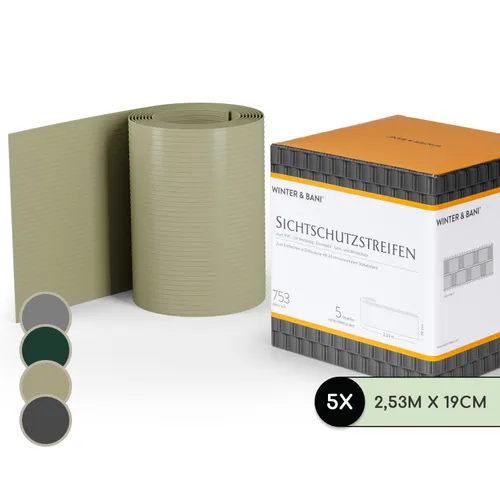 Blumfeldt Sichtschutzstreifen Zaunblenden PVC-Hartplastik 2,53 x 0,19 m