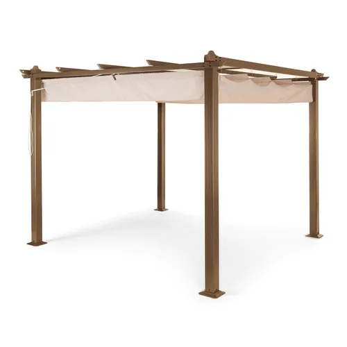 Blumfeldt Pantheon Rust Pergola Aluminium 3x3m 6 Eckpfosten wasserabweisend