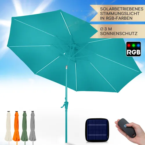 Blumfeldt Calais Sonnenschirm LED Aluminium-Rahmen Polyester-Bespannung UV 50