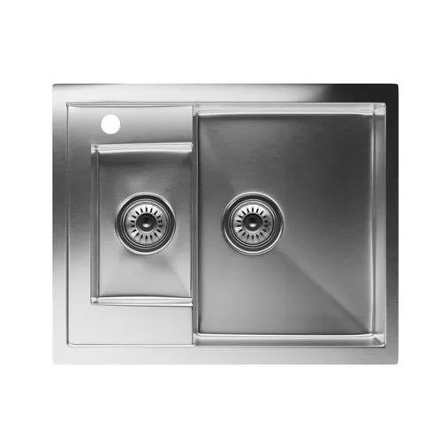 Klarstein TitanSteel Küchenspüle| 61 x 50 cm | 2 Becken | rostfrei | hitzebeständig