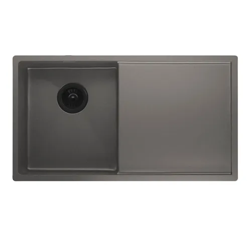 Klarstein TitanSteel Küchenspüle mit Abtropffläche | 79 x 44 cm | rostfrei | kratzfest | hitzebeständig