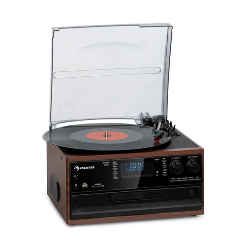 Auna Oakland DAB Retro-Stereoanlage DAB+/FM BT-Funktion Vinyl CD Kassette