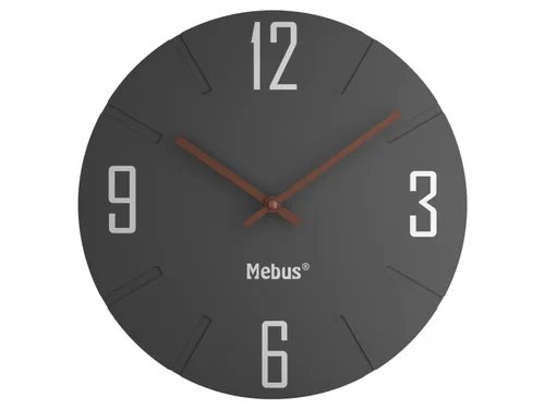 Mebus Nástěnné hodiny (tmavě šedá/dřevo)