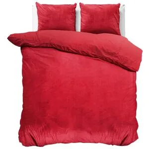 Royal Textile Fløjl Uni Sengesæt, Rød 200 X 220 Cm