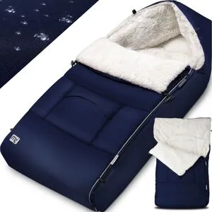 monzana® Babyfußsack Marine gefüttert Kinderwagen geeignet
