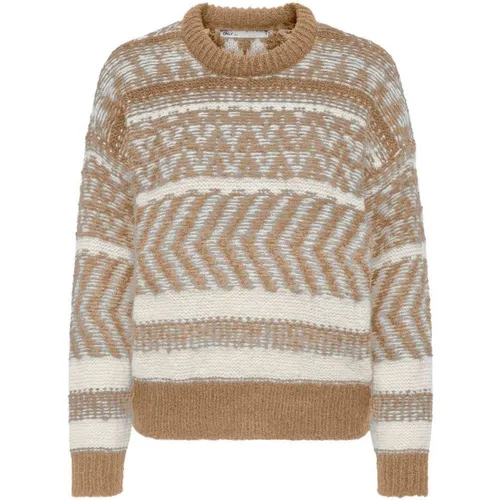 Only Πλεκτο Onlmonolisa Life L/S Pullover Knt 15268006-Tannin Sandybrown