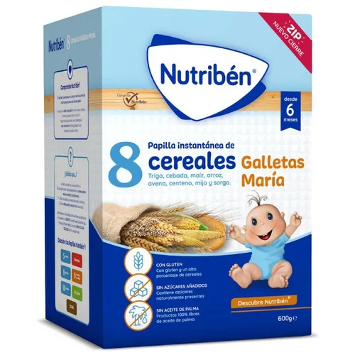 Nutribén Papilla 8 Cereales con Galletas María 600 gr