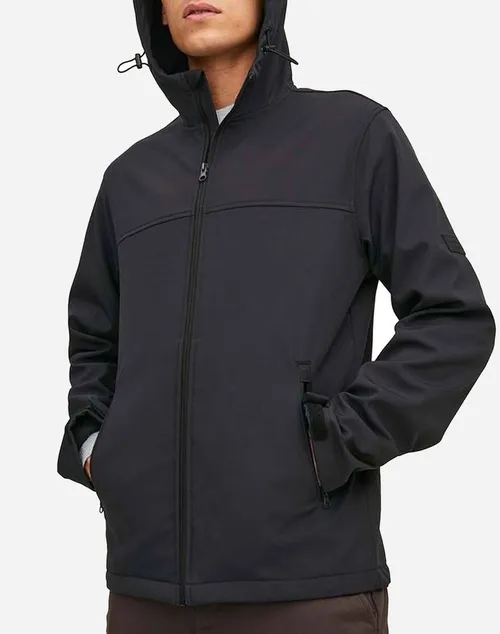 Jack&Jones Μπουφαν Jjemarvin Hood Softshell Noos 12212363-Black Black