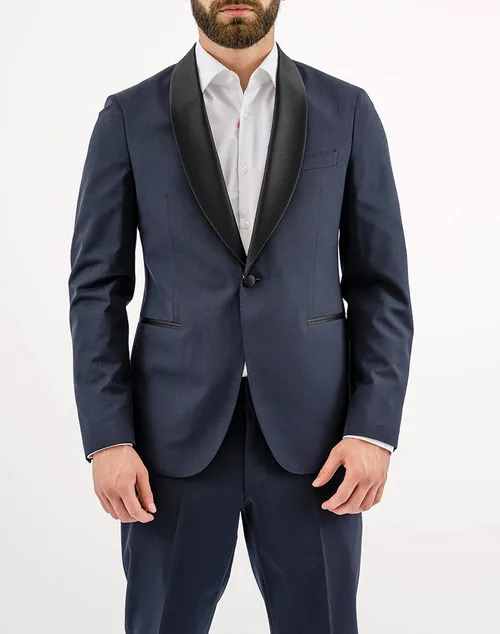 Michael Kors Tuxedo Shawl Ng Mk0St01032-411 Navyblue