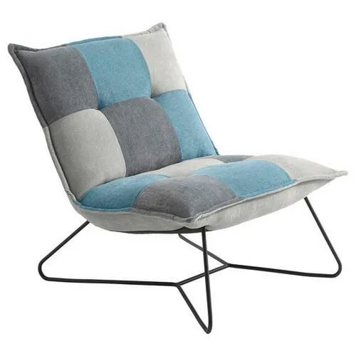 MID.YOU KŘESLO, kov, textil, modrá, jílová barva, tmavě šedá