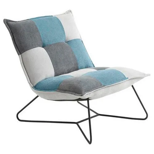 MID.YOU KŘESLO, kov, textil, modrá, barvy stříbra, tmavě šedá