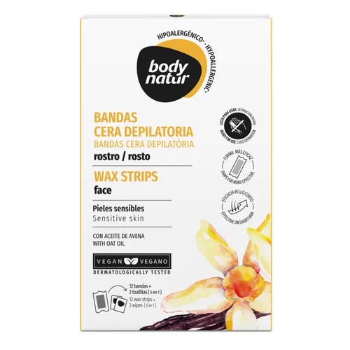 Body Natur Bandas Depilatorias para el Rostro de Pieles Sensibles
