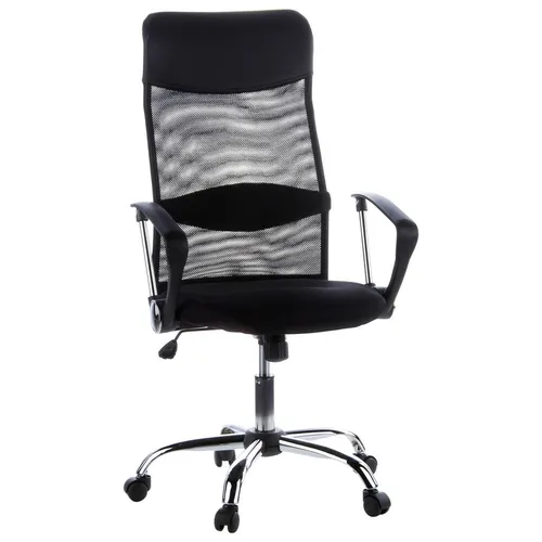 MID.YOU OTOČNÁ ŽIDLE, vzhled kůže, síťovina, černá, barvy chromu