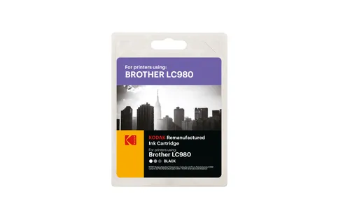 Kodak (LC980BK) Sort 9 ml - Brother (kompatibel)