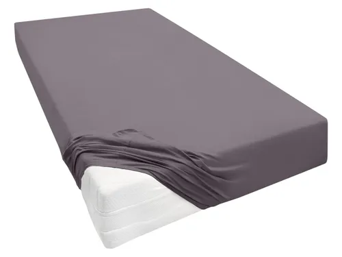Biberna Žerzejové napínací prostěradlo (180–200 x 200–220 cm, tmavě šedá)