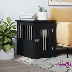 vidaXL Koiranhäkki/kaluste musta 45x62x59 cm tekninen puu