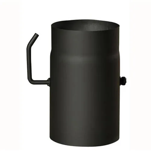 Roura kouřová s klapkou 180 mm/25 cm, silnostěnné 1,5 mm, černá MA654445