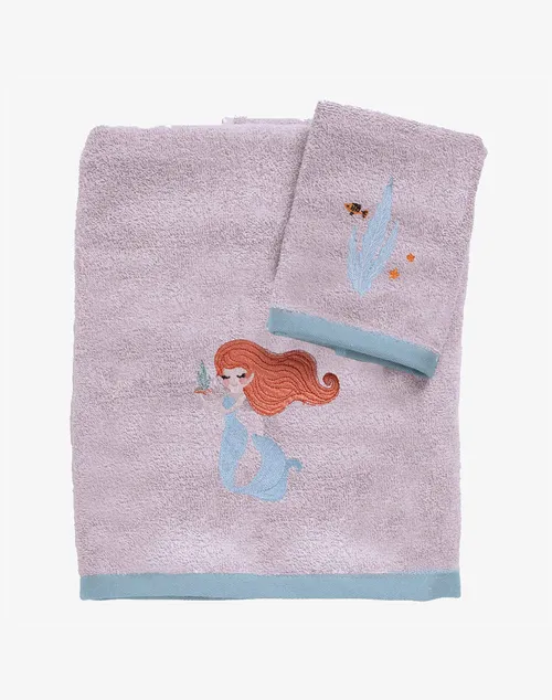 Das 4876 Σετ Πετσετες 2 Τεμαχιων Κεντητες Baby Fun (Διαστάσεις: 70X140 & 30X50 Εκ.) 630708004876