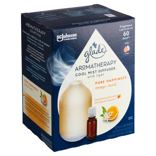 Glade Aromatherapy Cool Mist Diffuser Pure Happiness elektrický odpařovač 17,4ml