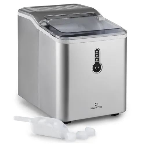 Klarstein Chillout Máquina de cubitos de hielo tipo bullet 12kg/24h tanque de agua de 1,5 litros color plateado