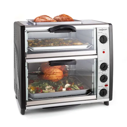 OneConcept All-You-Can-Eat horno doble con placa para parrillas de 42 litros y 2350 vatios