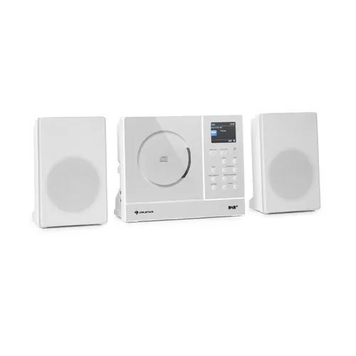 Auna Connect Vertical Radio por internet 2 x 5 vatios RMS CD IR/FM/DAB+ Spotify BT color blanco